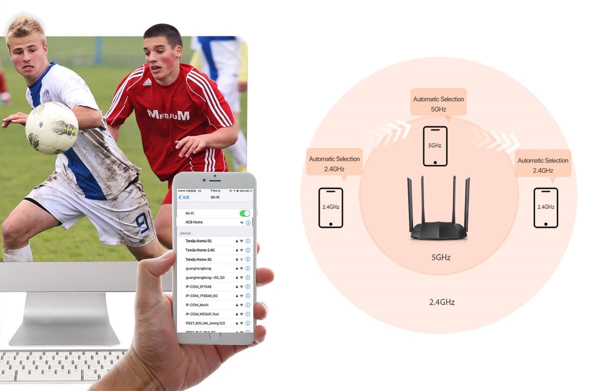 Bộ ph&aacute;t wifi Tenda AC8 3